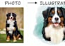 create pet portrait illustration